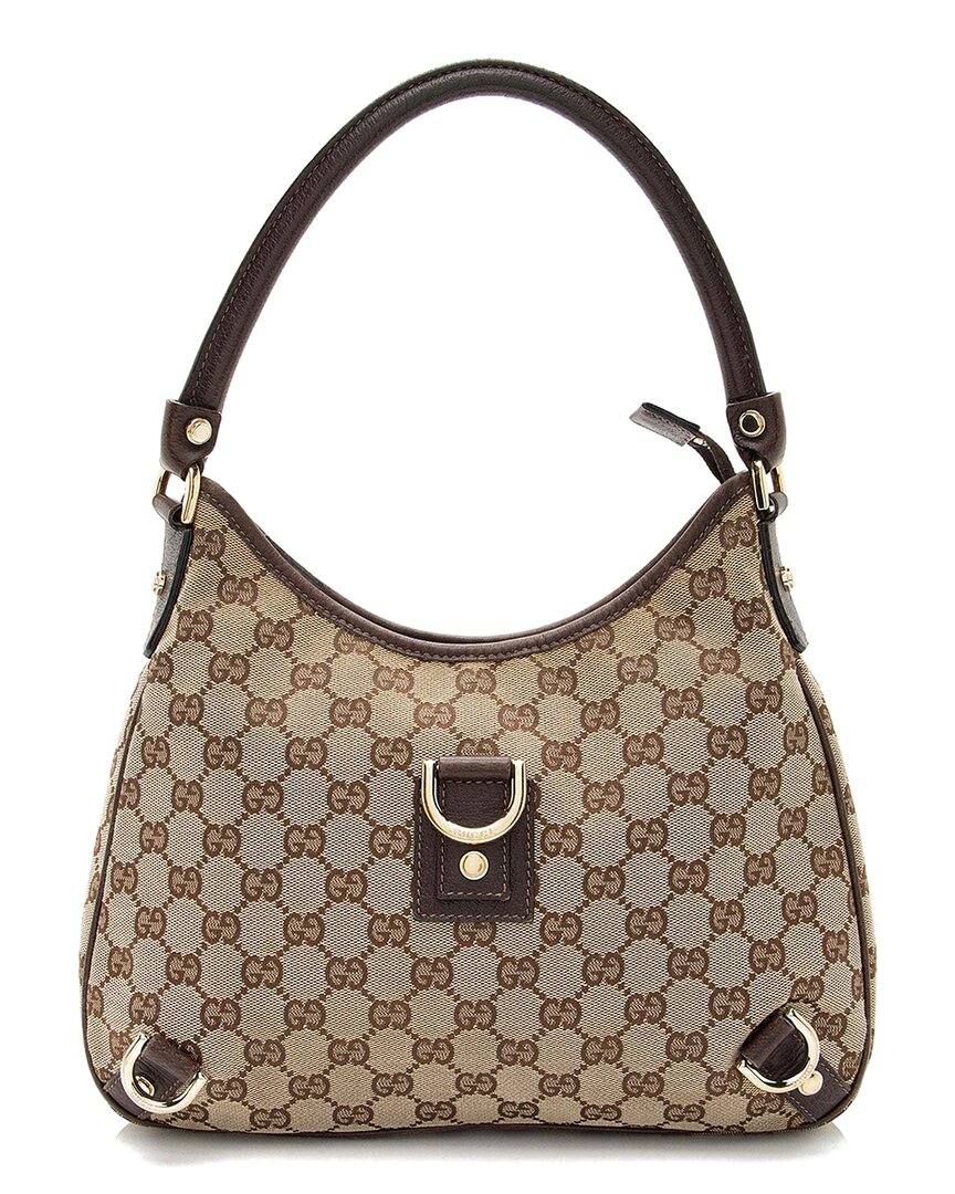 Gucci Brown Gg Canvas Abbey Medium Hobo (authentic Pre-loved)