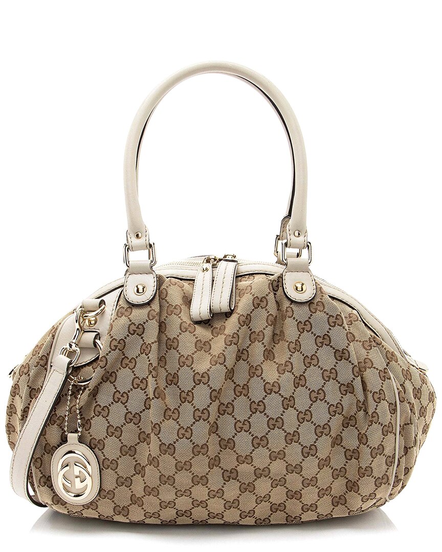 Gucci Brown Gg Canvas Sukey Satchel (authentic Pre-loved)