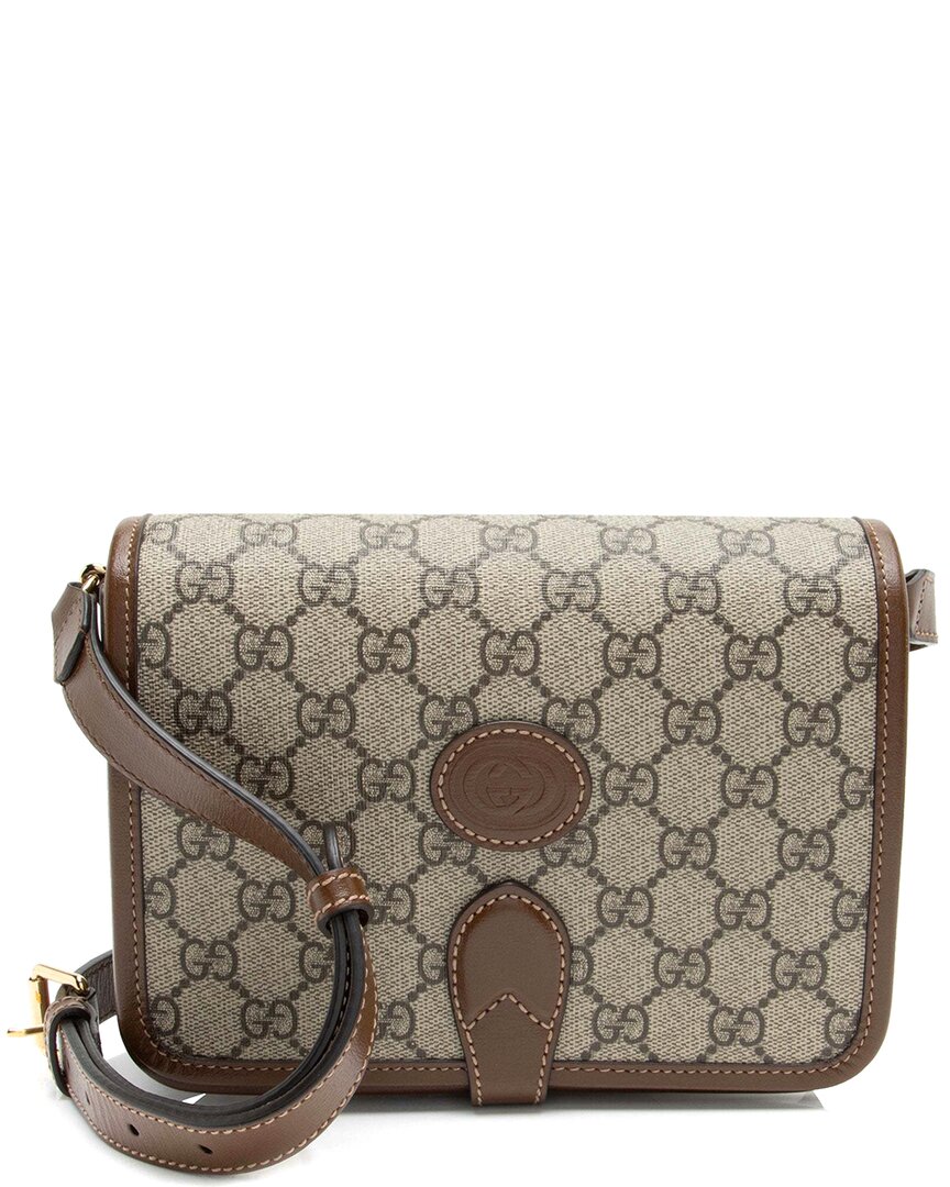 Gucci Brown Gg Supreme Canvas Interlocking G Mini Crossbody (authentic Pre-loved)