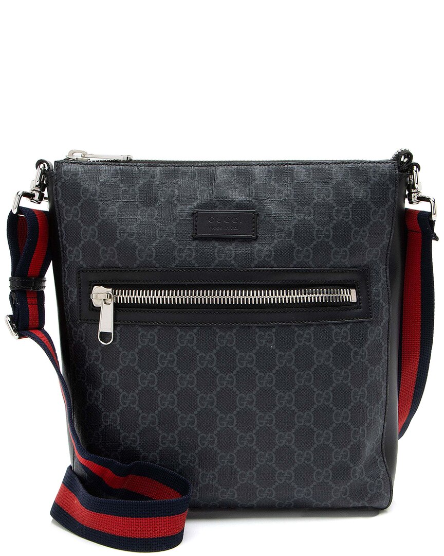 Gucci Black Gg Supreme Canvas Medium Messenger (authentic Pre-loved)