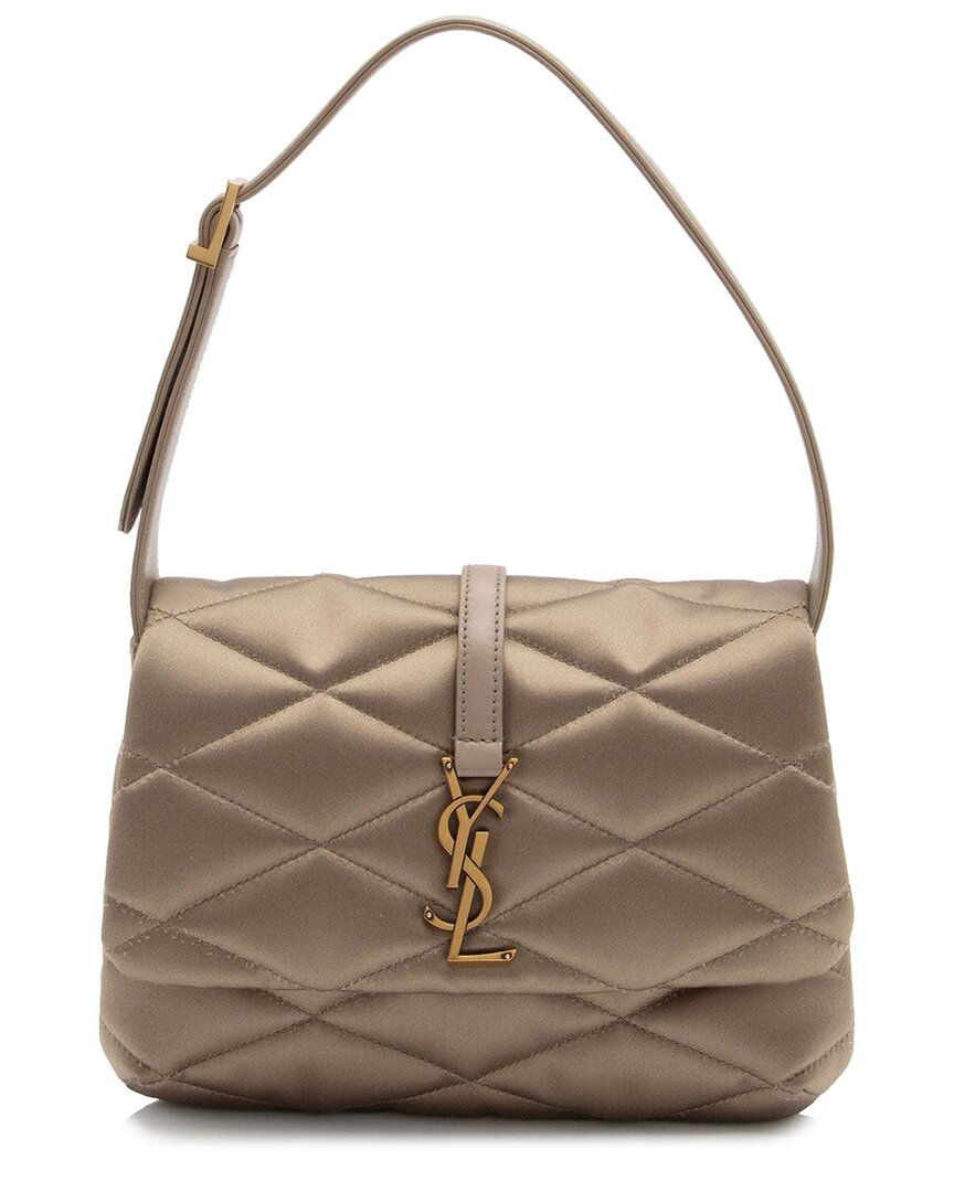 Saint Laurent Brown Leather Monogram Le 57 Hobo (authentic Pre-loved)