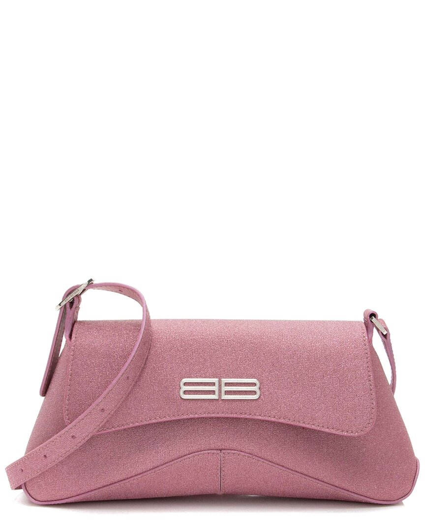 Balenciaga Pink Glitter Cotton Xx Flap Shoulder Bag (authentic Pre-loved)