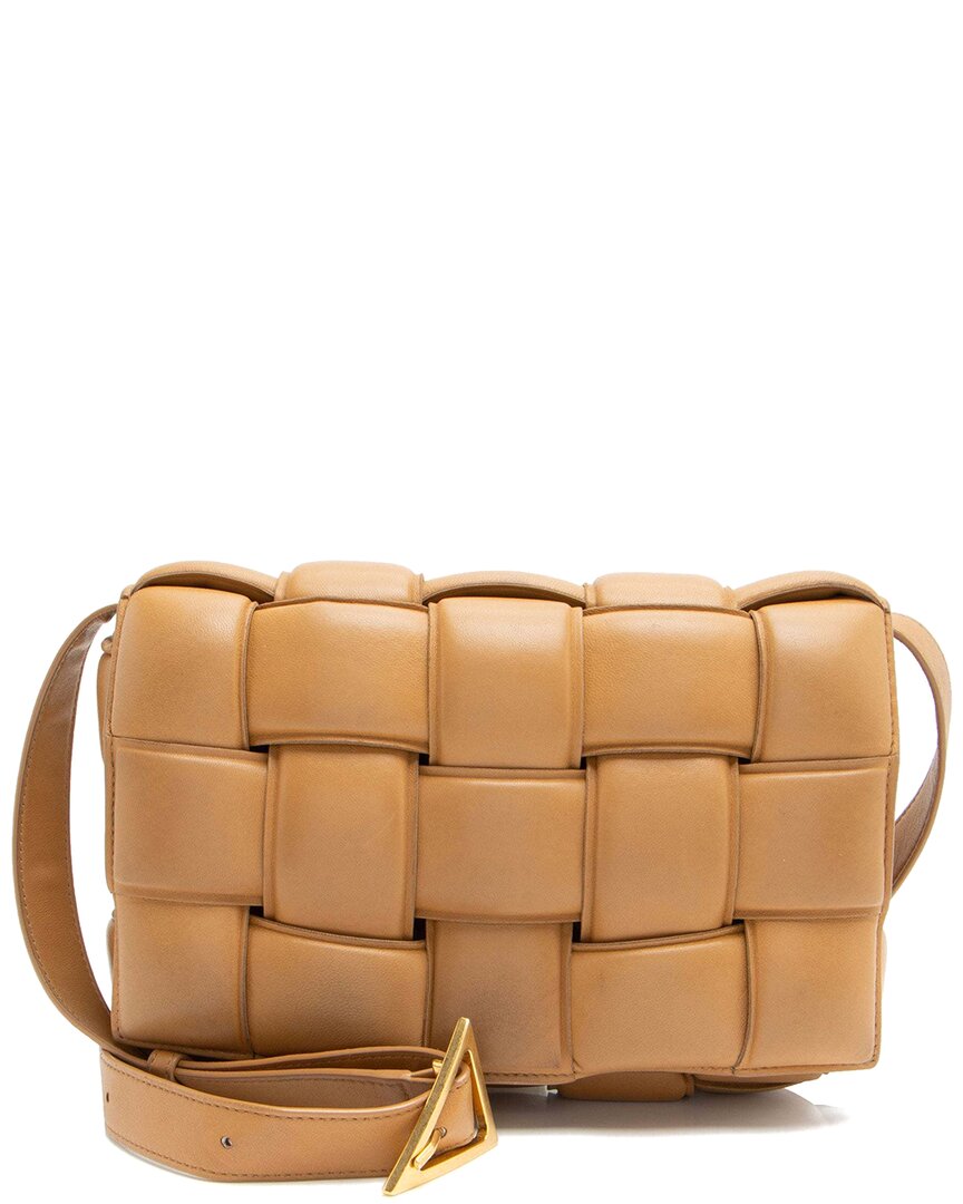 Bottega Veneta Dnu Brown Puffed Leather Cassette Crossbody (authentic Pre-loved)