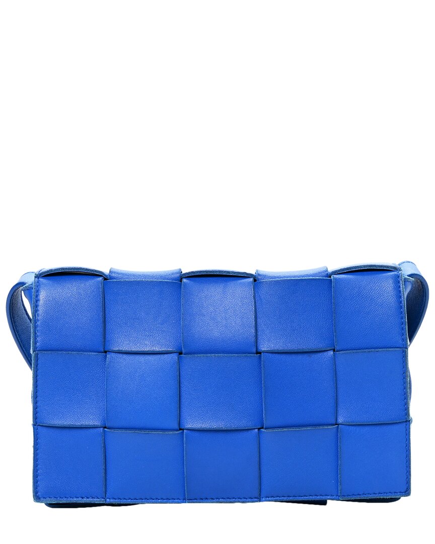 Bottega Veneta Cobalt Maxi Intrecciato Lambskin Leather Cassette Crossbody Bag  (authentic Pre-loved