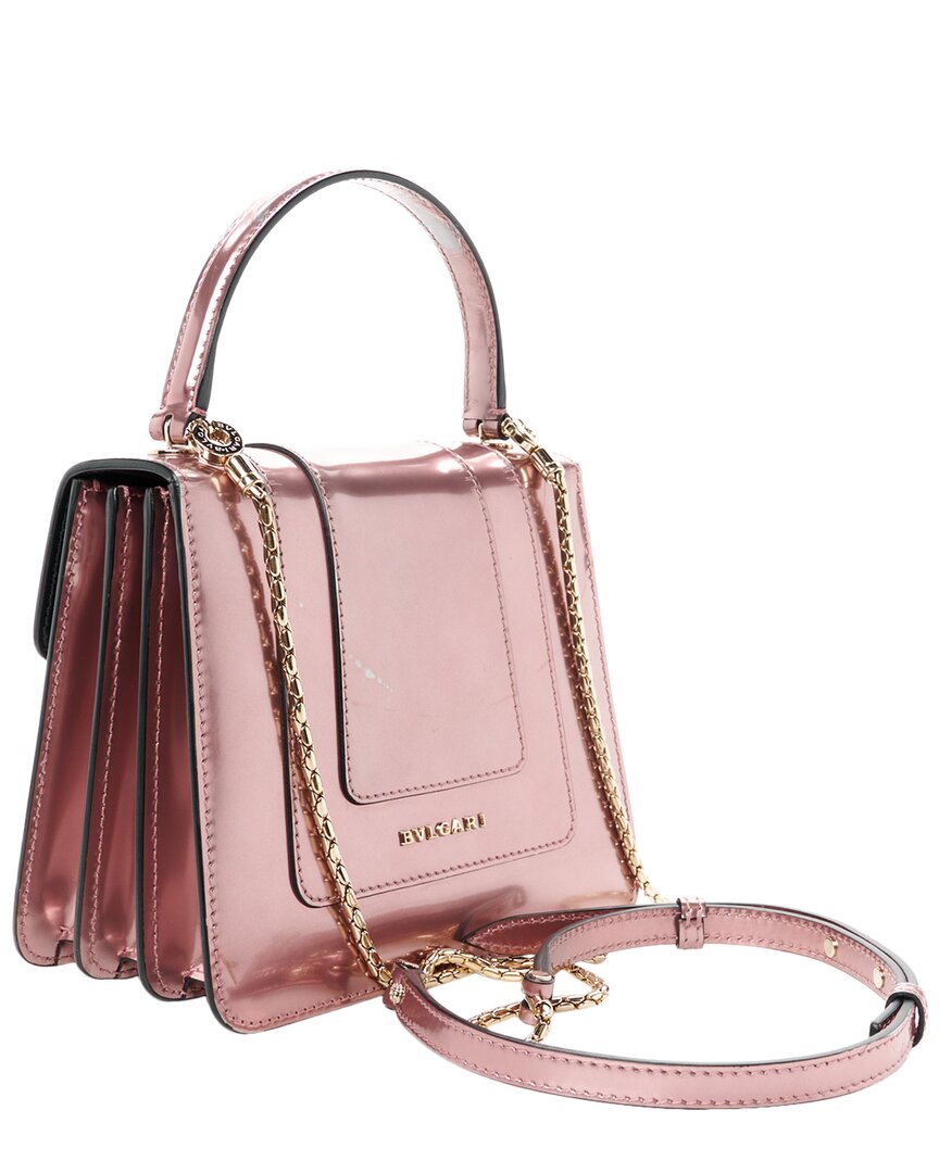 Bvlgari Quartz Metallic Calfskin Leather Serpenti Forever Top Handle  (authentic Pre-loved)