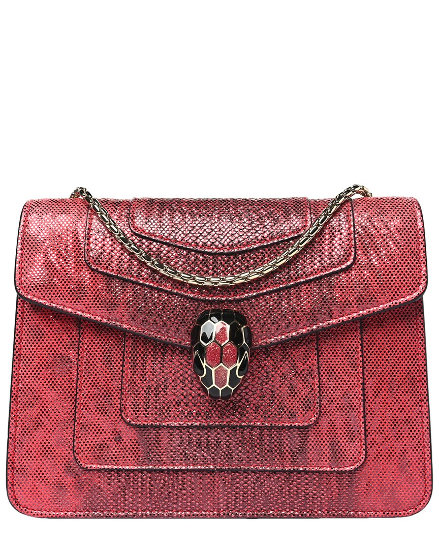 Bvlgari Pink Karung Leather Serpenti Forever Crossbody (authentic Pre-loved)