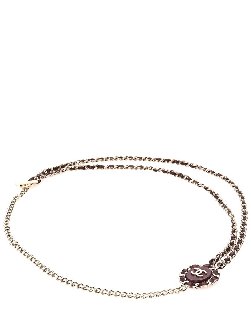 Pre-owned Chanel Gold Lambskin Leather Chain Cc Fancy Belt (authentic Pre-loved)