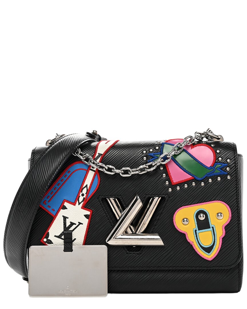Pre-owned Louis Vuitton Black Epi Leather Travel Stickers Twist Shoulder Bag Mm  (authentic Pre-loved)
