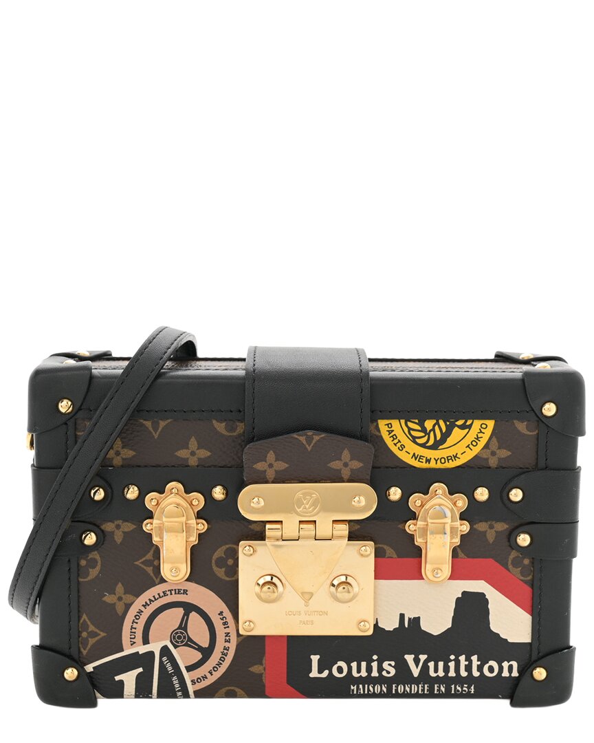 Pre-owned Louis Vuitton Black Monogram Coated Canvas World Tour Petite Malle (authentic Pre-loved)