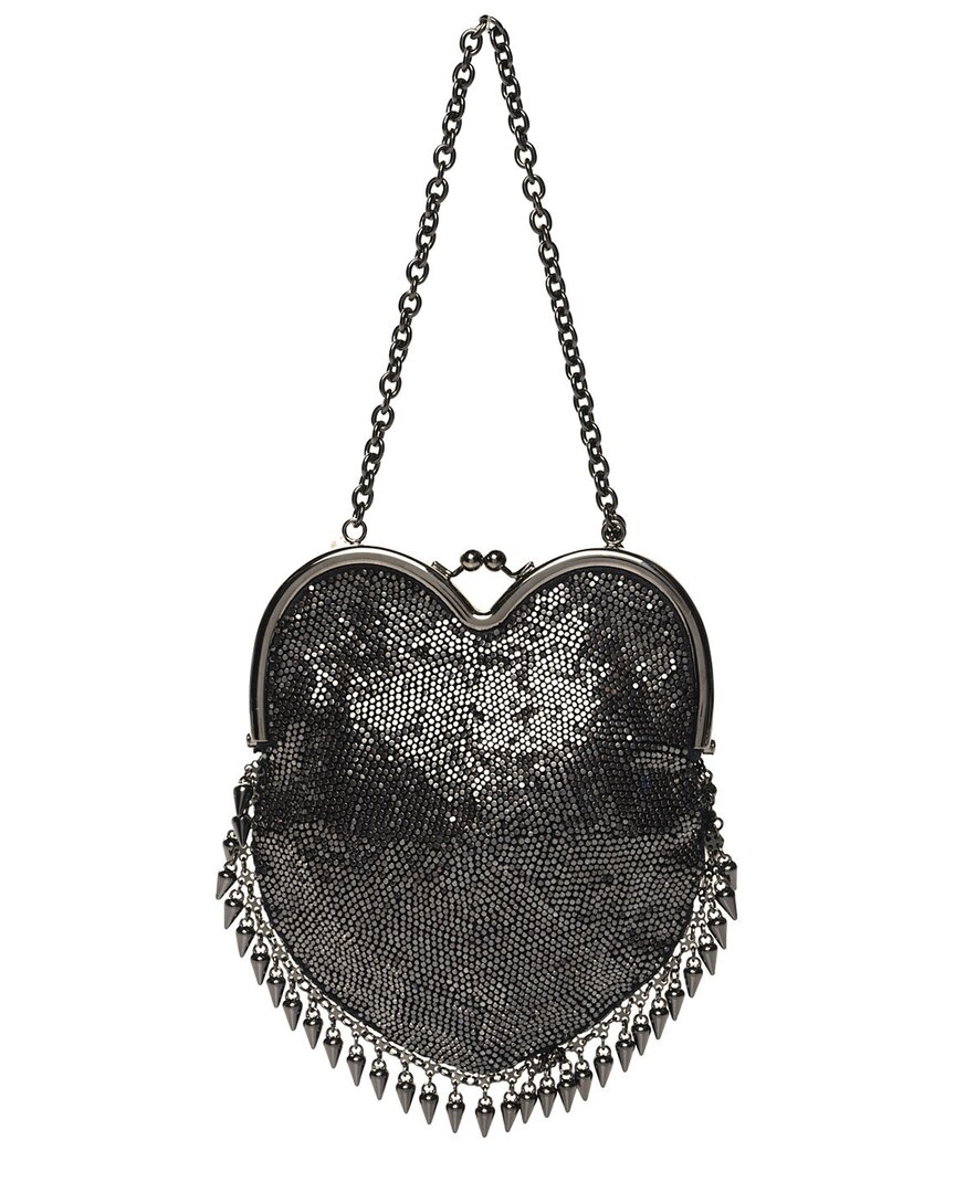Saint Laurent Dark Rutenio Satin Studded Mini Heart Bag (authentic Pre-loved)