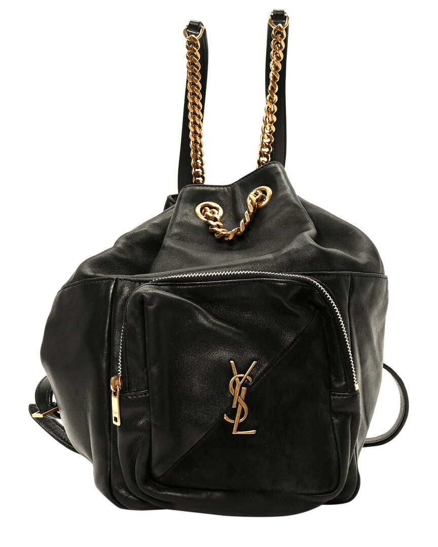 Saint Laurent Black Calfskin Leather Jamie Backpack (authentic Pre-loved)