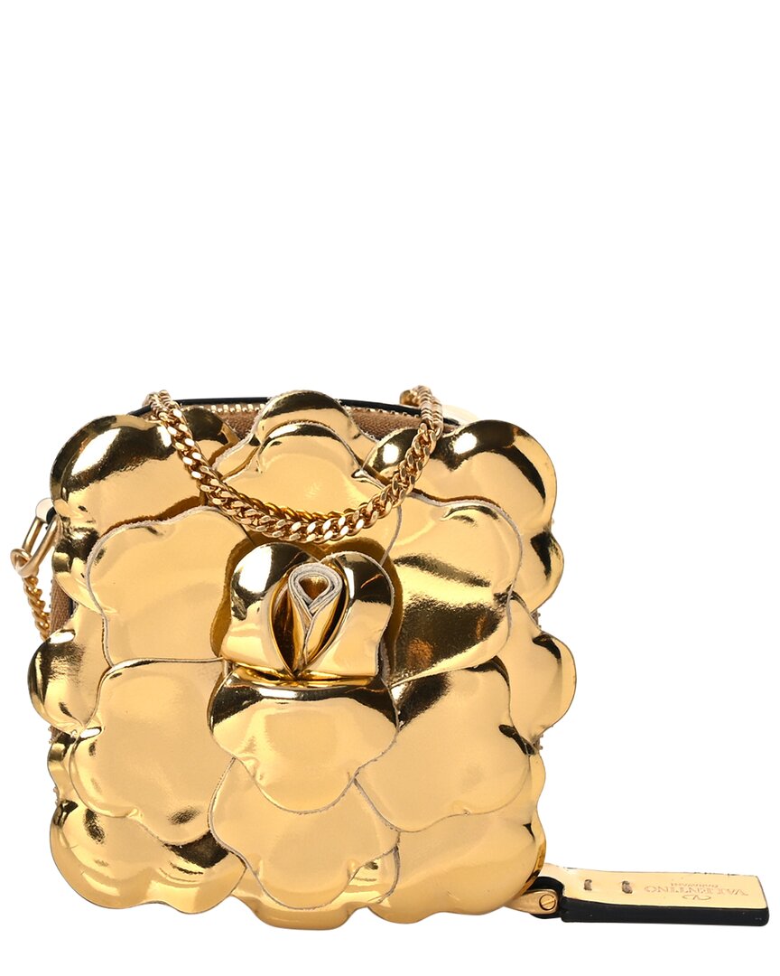 Valentino Garavani Valentino Antique Brass Nappa Leather Atelier 03 Rose Edition Mini Chain  Crossbody (authentic Pre-l