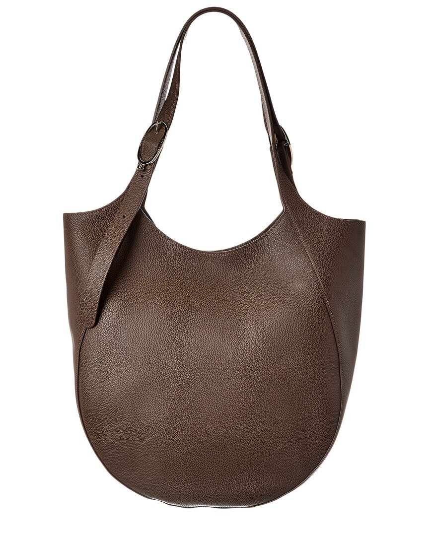 Longchamp Le Foulonné Leather Tote In Brown