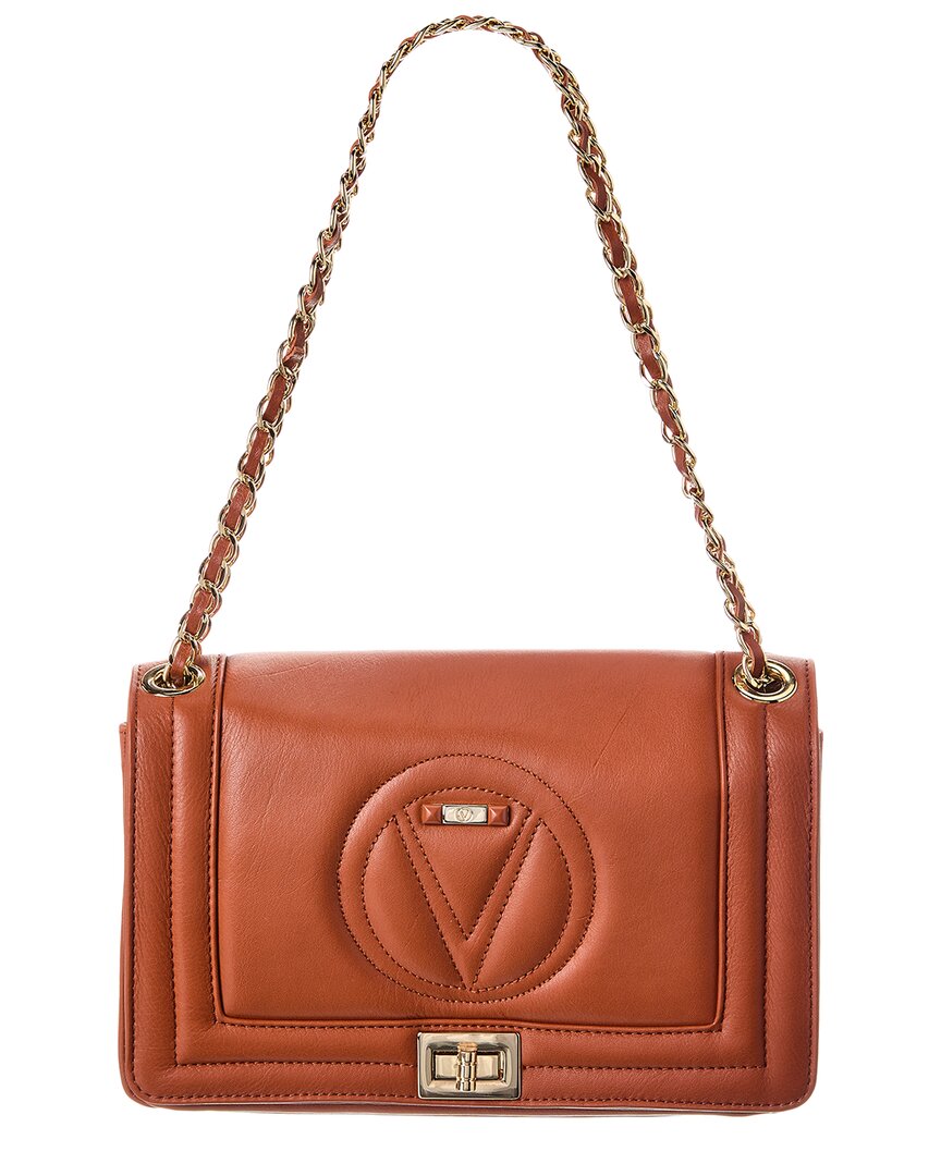 Valentino By Mario Valentino Alice Signature Leather Shoulder Bag In Brown
