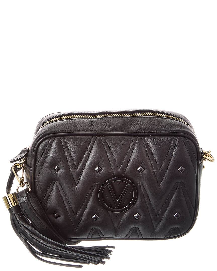 Valentino By Mario Valentino Mia Diamond Leather Crossbody In Black
