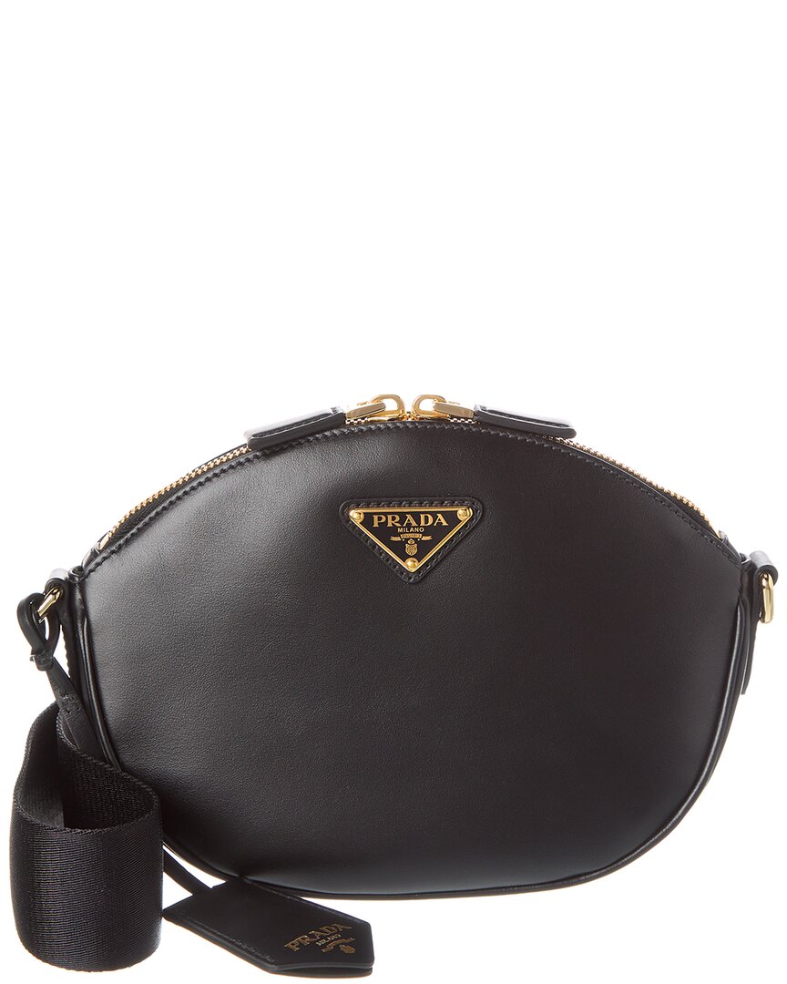 Prada Mini Leather Shoulder Bag In Black