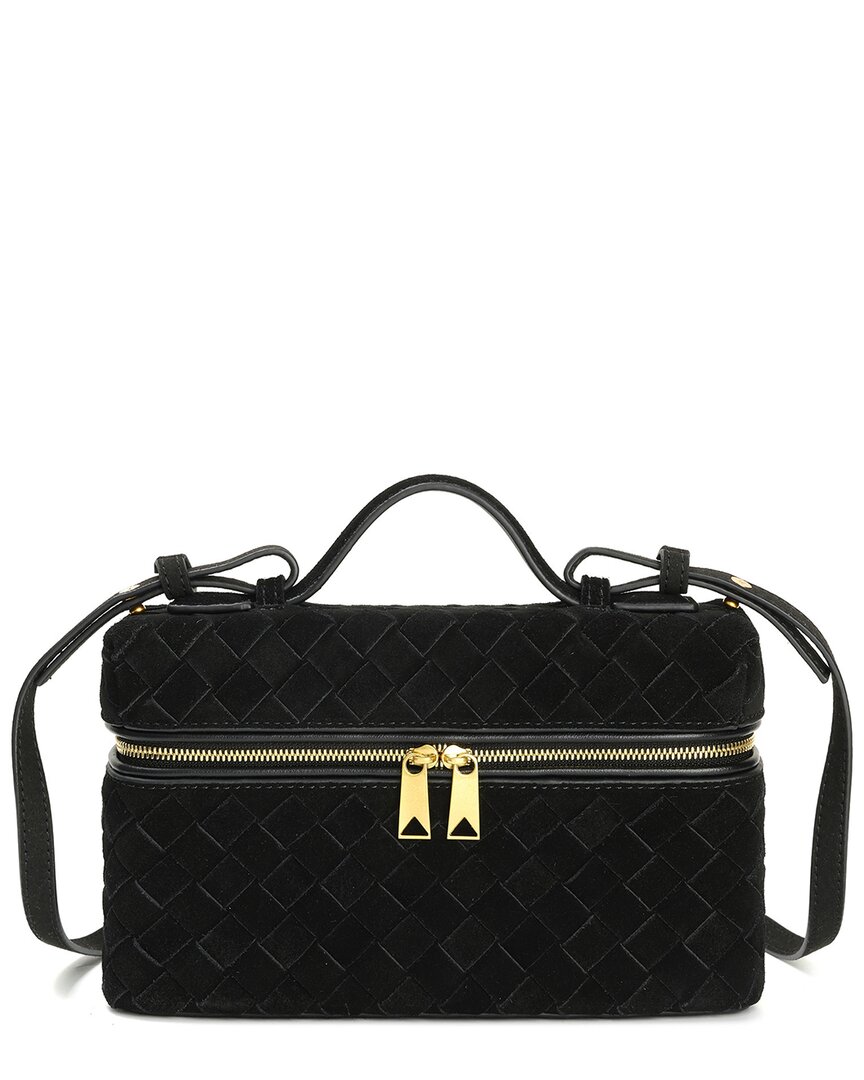 Tiffany & Fred Paris Woven Suede Leather Camera Ba