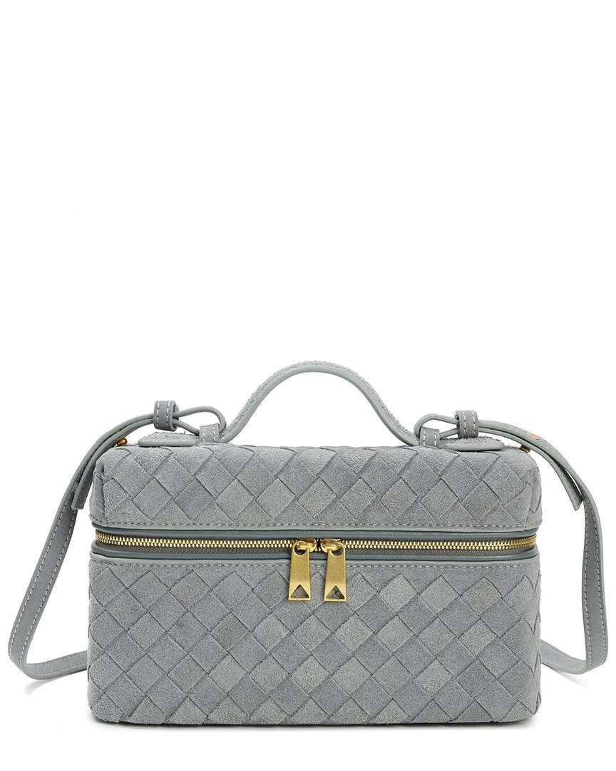 Tiffany & Fred Paris Woven Suede Leather Camera Ba