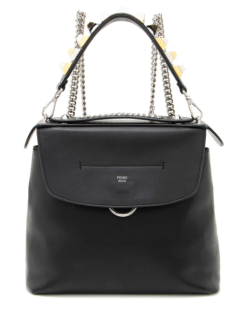 Fendi Black Leather Back To School Backpack (authentic Pre-loved) In Black