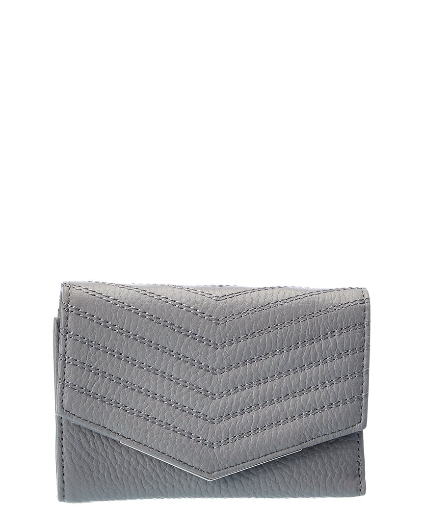 Ted Baker Jensina Quilted Leather Bifold Wallet In Grey