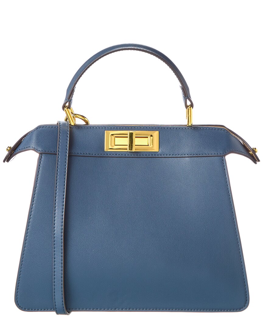 Shop Tiffany & Fred Paris Smooth Nappa Leather Satchel In Blue