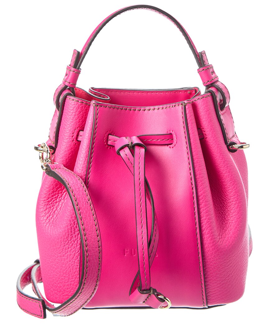 Furla Miastella Mini Leather Bucket Bag In Pink