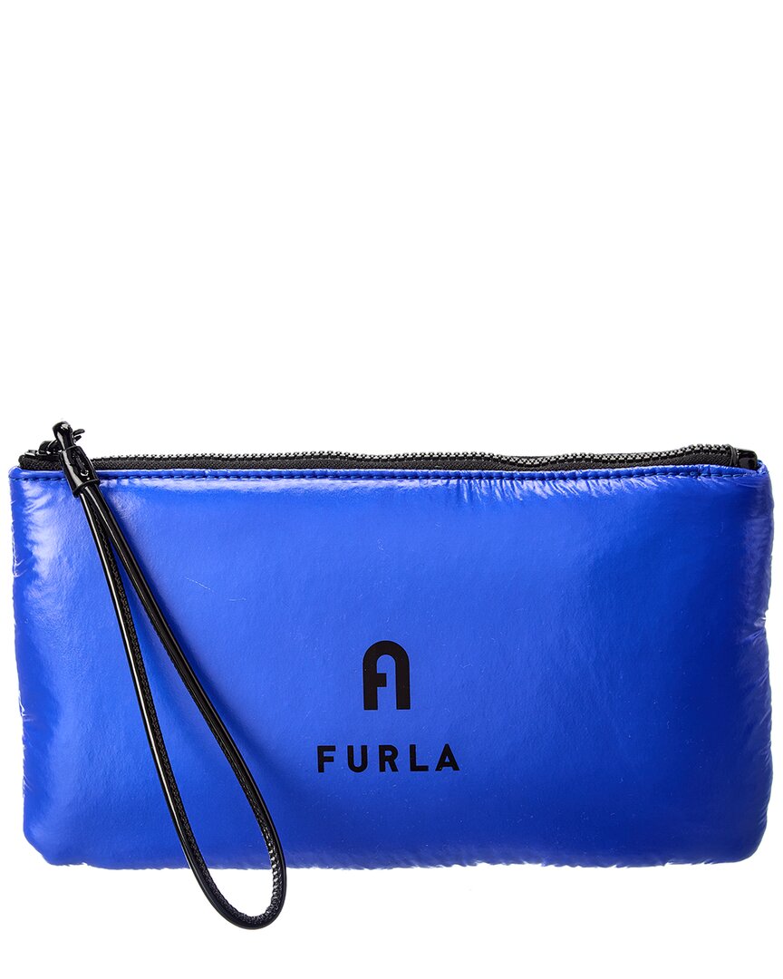 Furla Babylon Small Nylon & Leather Envelope In Blue