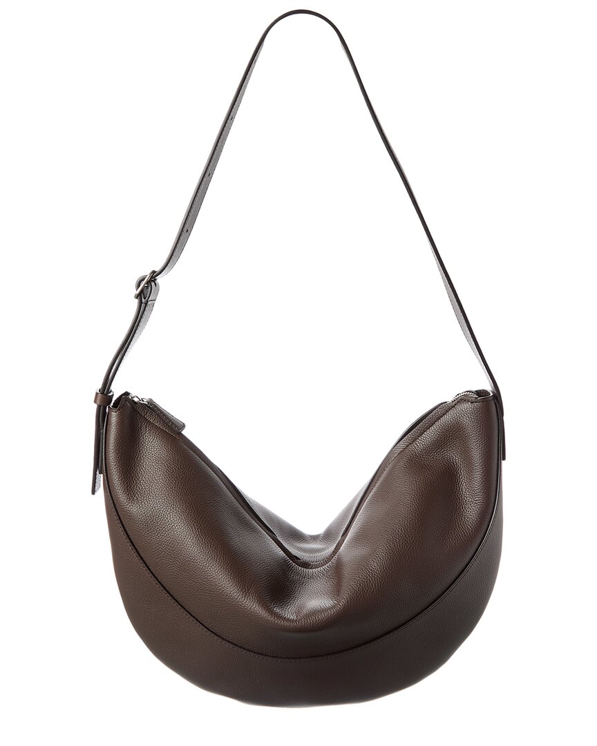 The Row Jouve Leather Shoulder Bag In Brown
