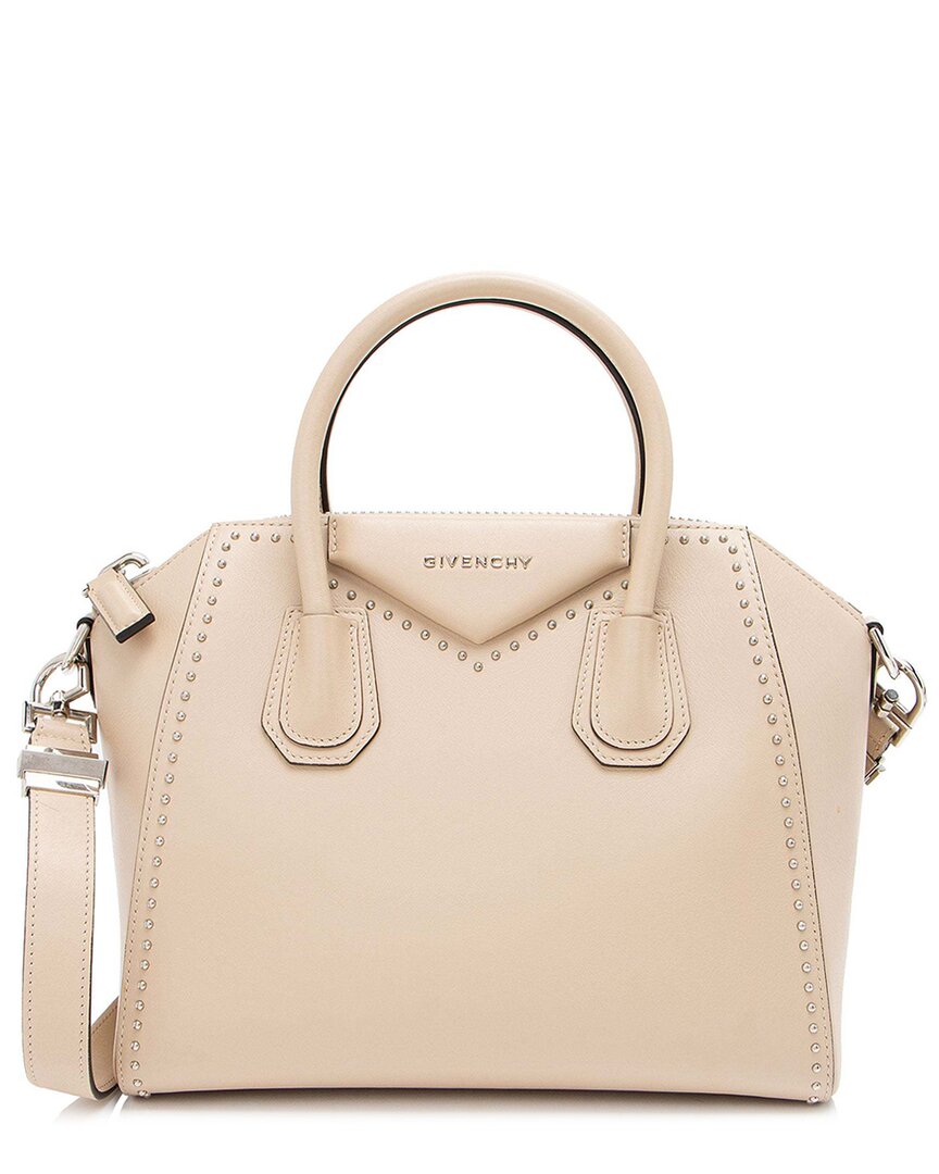 Givenchy Brown Calfskin Studded Antigona Small Satchel (authentic Pre-loved)