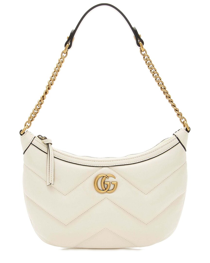 Gucci White Matelasse Leather Gg Marmont Small Shoulder Bag (authentic Pre-  Loved)