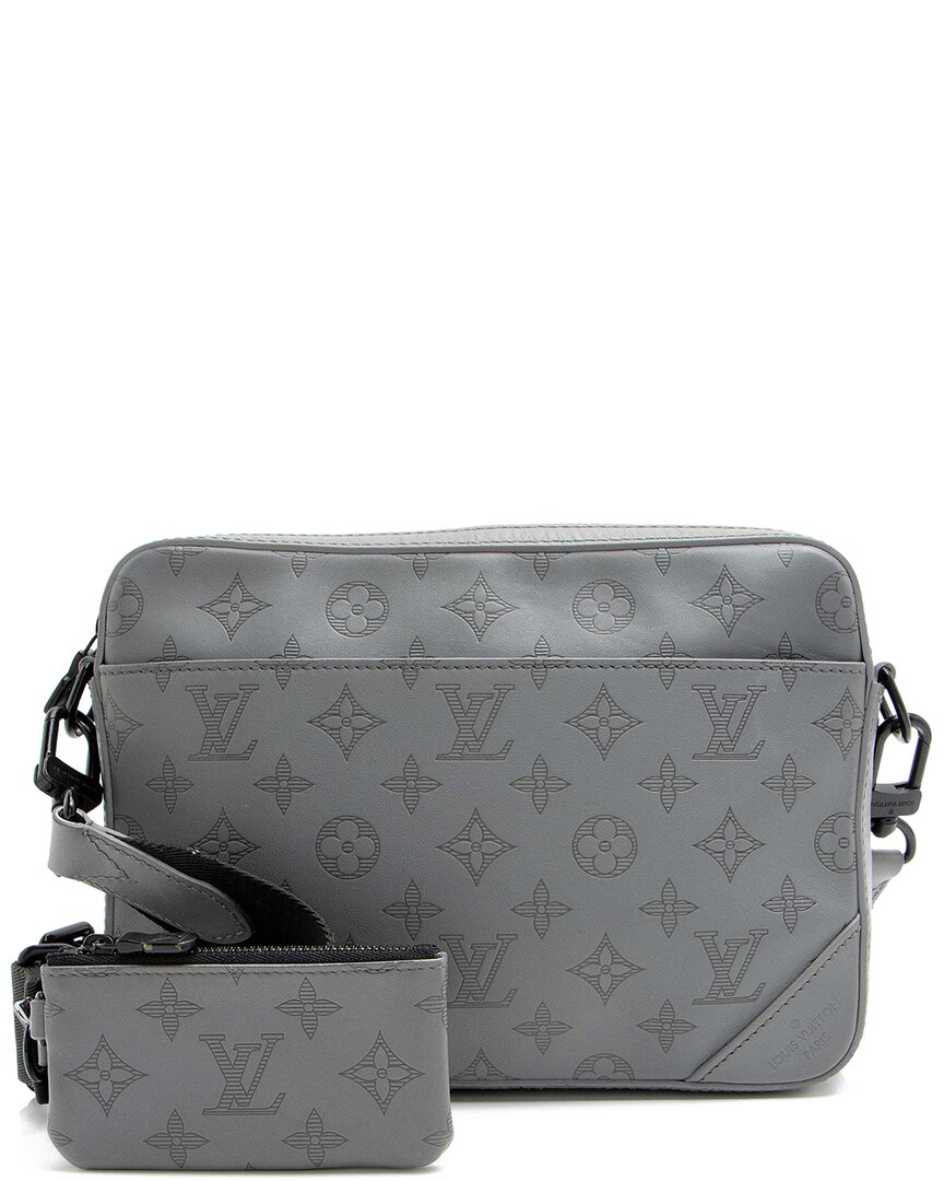 Pre-owned Louis Vuitton Grey Monogram Shadow Duo Messenger (authentic Pre-loved)