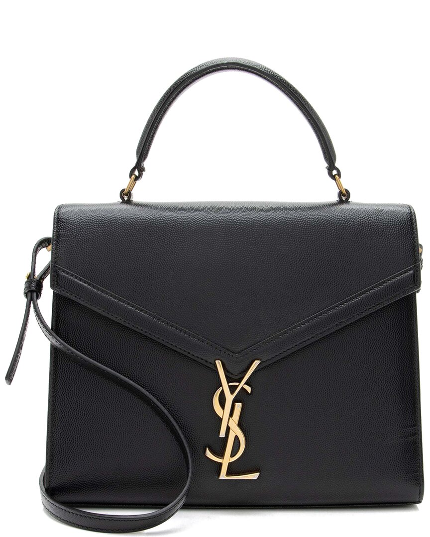 Saint Laurent Black Leather Monogram Cassandra Medium Top Handle (authentic  Pre-loved)