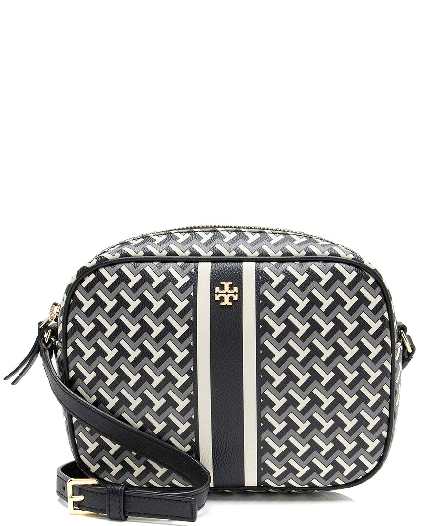 Tory Burch Black Coated Canvas T Zag Camera Bag (authentic Pre-loved)