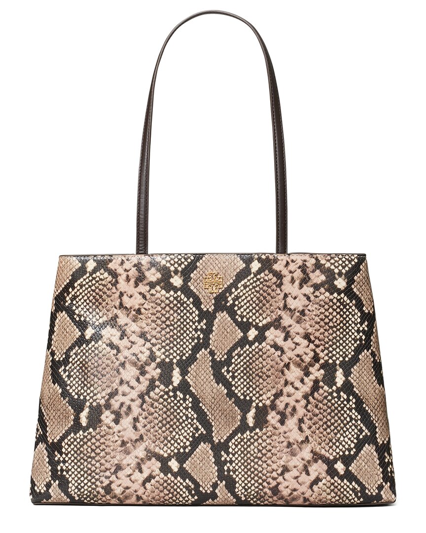 Tory Burch Britten Embossed Leather Tote In Pink