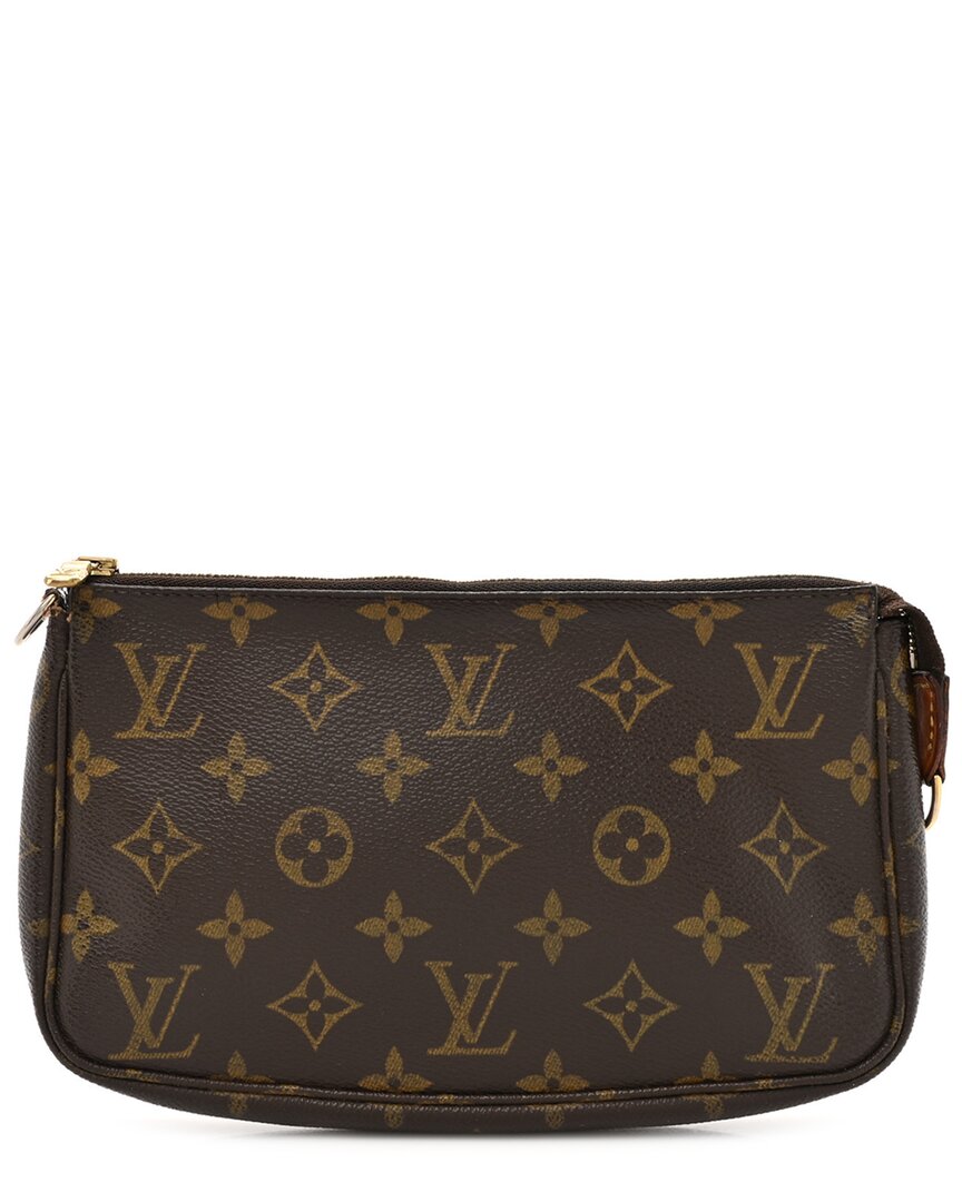 Pre-owned Louis Vuitton Brown Monogram Coated Canvas Mini Pochette Accessories  (authentic Pre-loved)