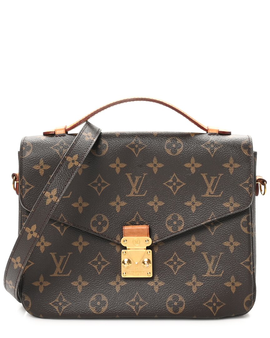 Pre-owned Louis Vuitton Brown Monogram Coated Canvas Pochette Metis (authentic Pre-  Loved)