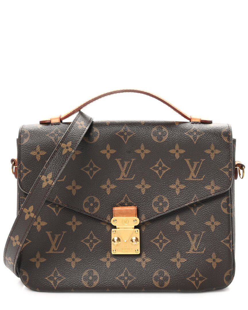 Pre-owned Louis Vuitton Brown Monogram Coated Canvas Pochette Metis (authentic Pre- Loved)
