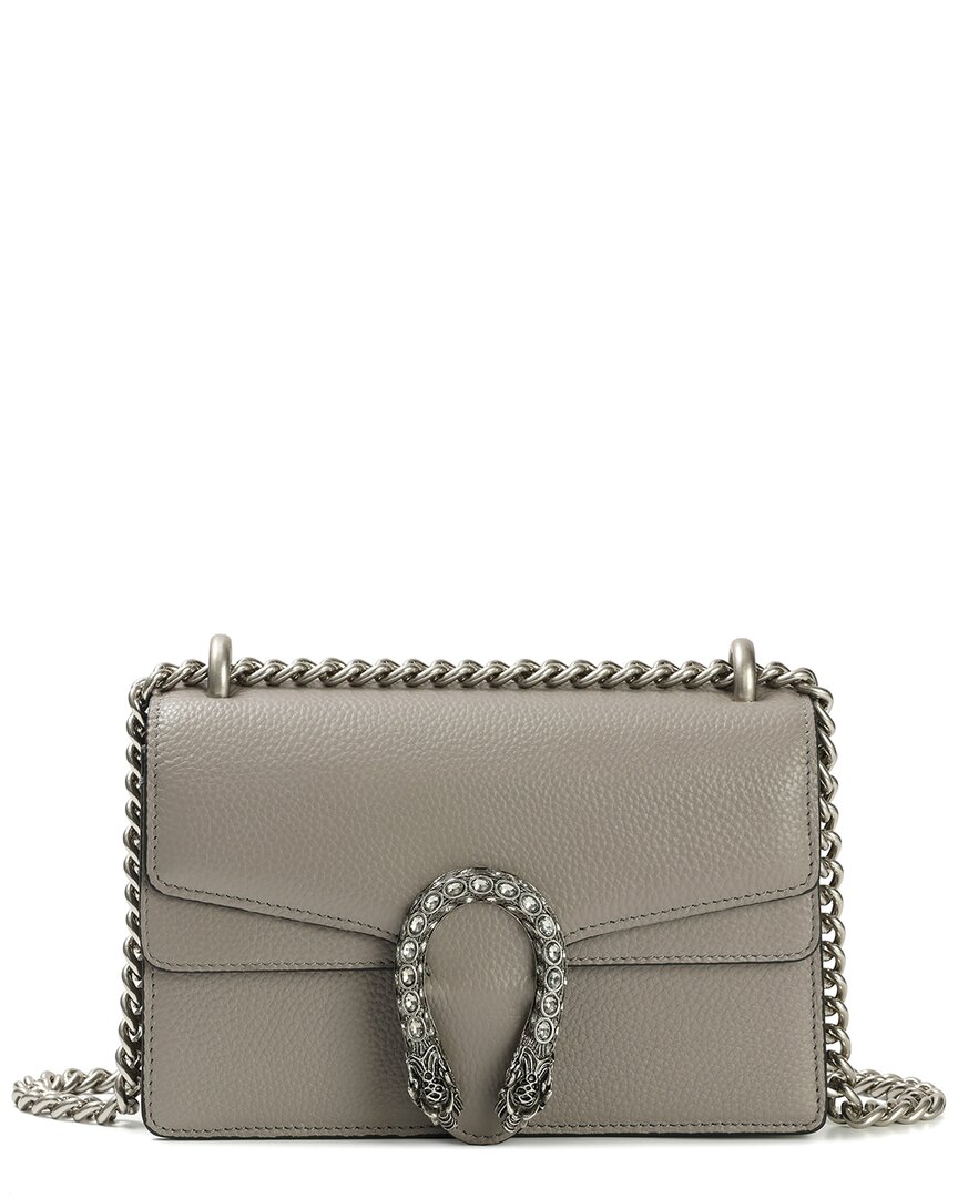 Tiffany & Fred Paris Crystal Dragon Leather Crossbody In Gray