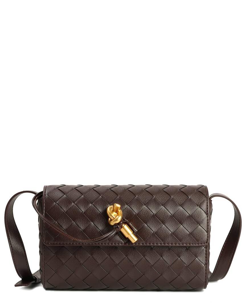Tiffany & Fred Paris Hand-woven Leather Shoulder Bag In Brown