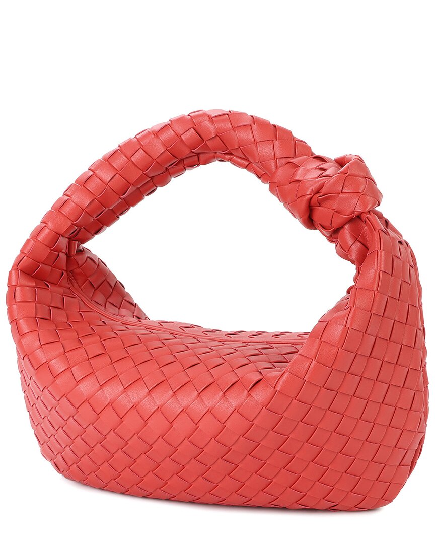 Tiffany & Fred Paris Woven Leather Pouch In Red