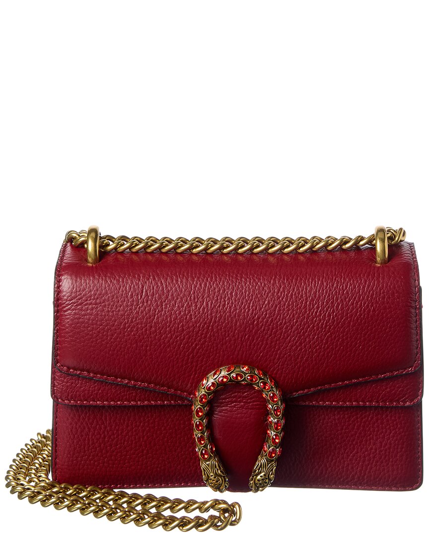 Tiffany & Fred Paris Crystal Dragon Medium Leather Crossbody In Red