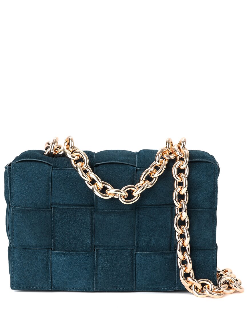 Tiffany & Fred Paris Suede Shoulder Bag In Blue