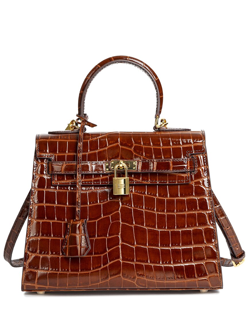 Tiffany & Fred Alligator-embossed Leather Satchel