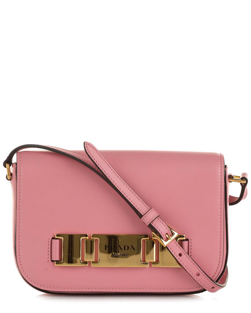 Prada Pink Glace Calf Leather Etiquette Crossbody (authentic Pre-loved)