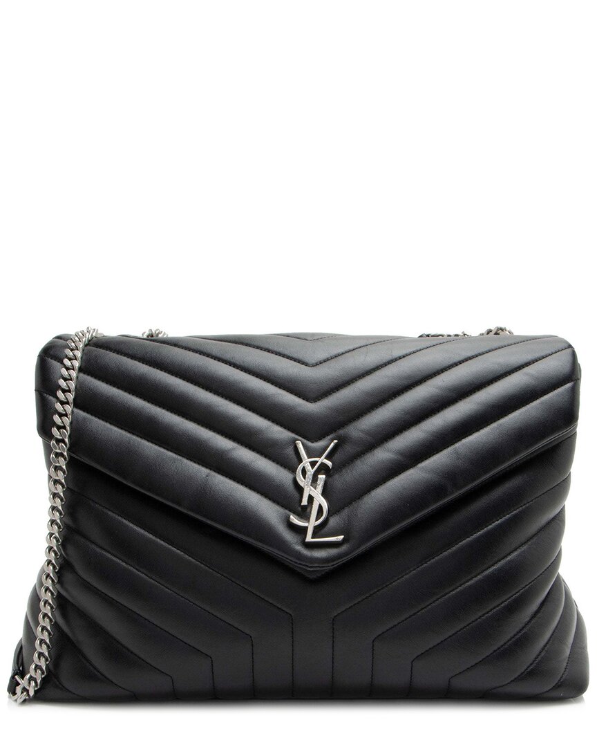 Saint Laurent Loulou Large Leather Shoulder Bag In Black
