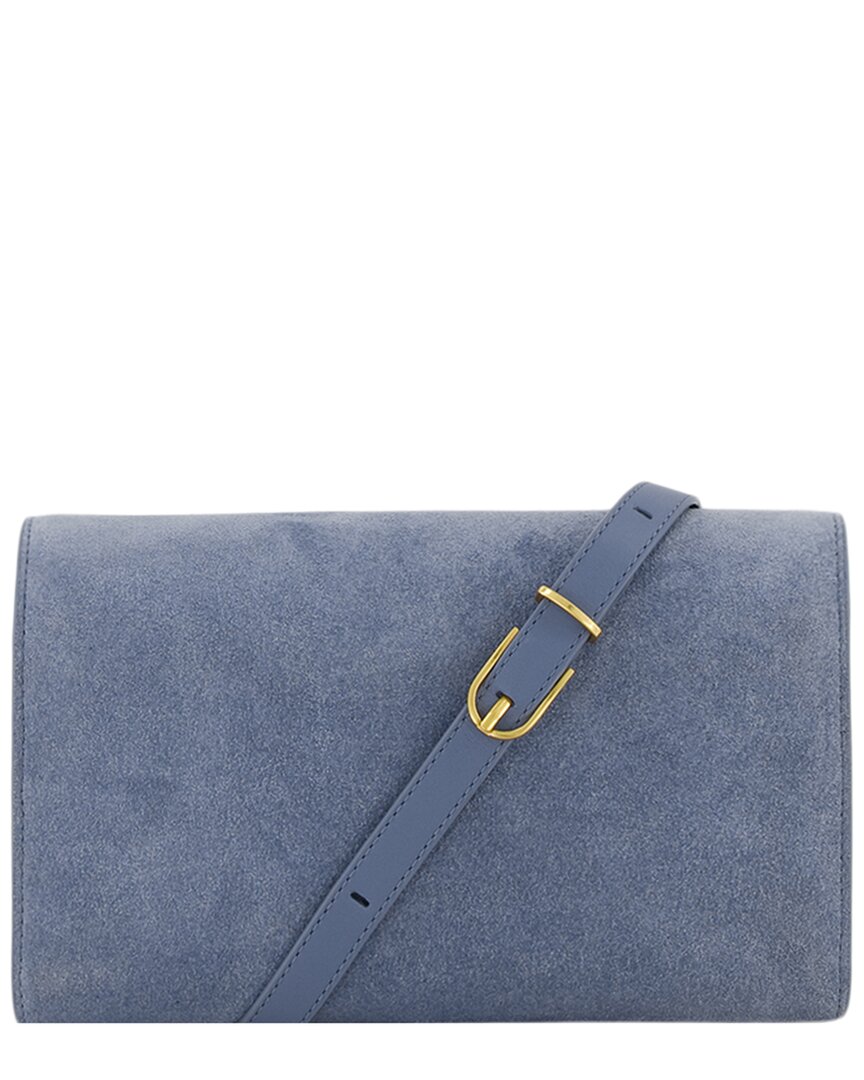 Vince Leather Crossbody In Blue