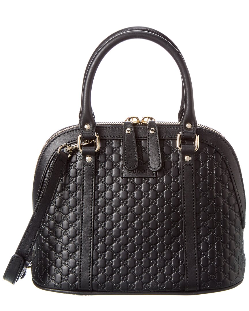 Gucci Ssima Leather Top Handle Tote In Black