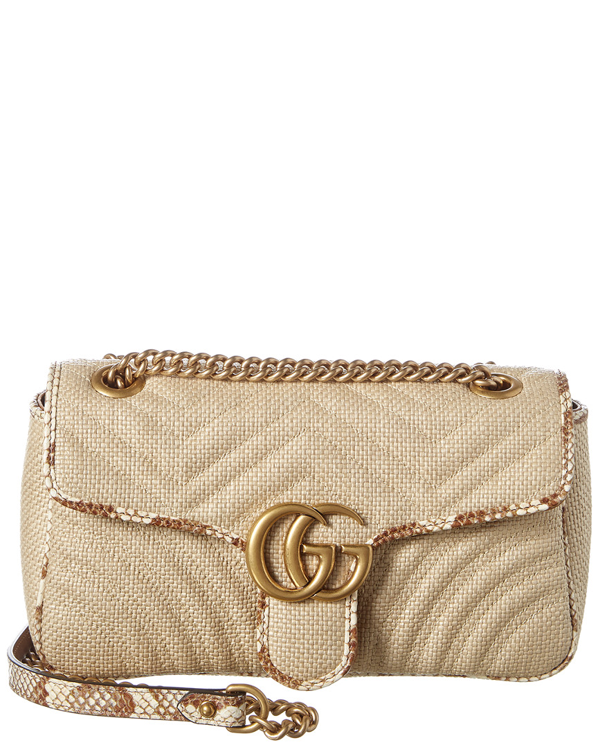 Gucci Gg Marmont Small Raffia Shoulder Bag Women&#39;s | eBay