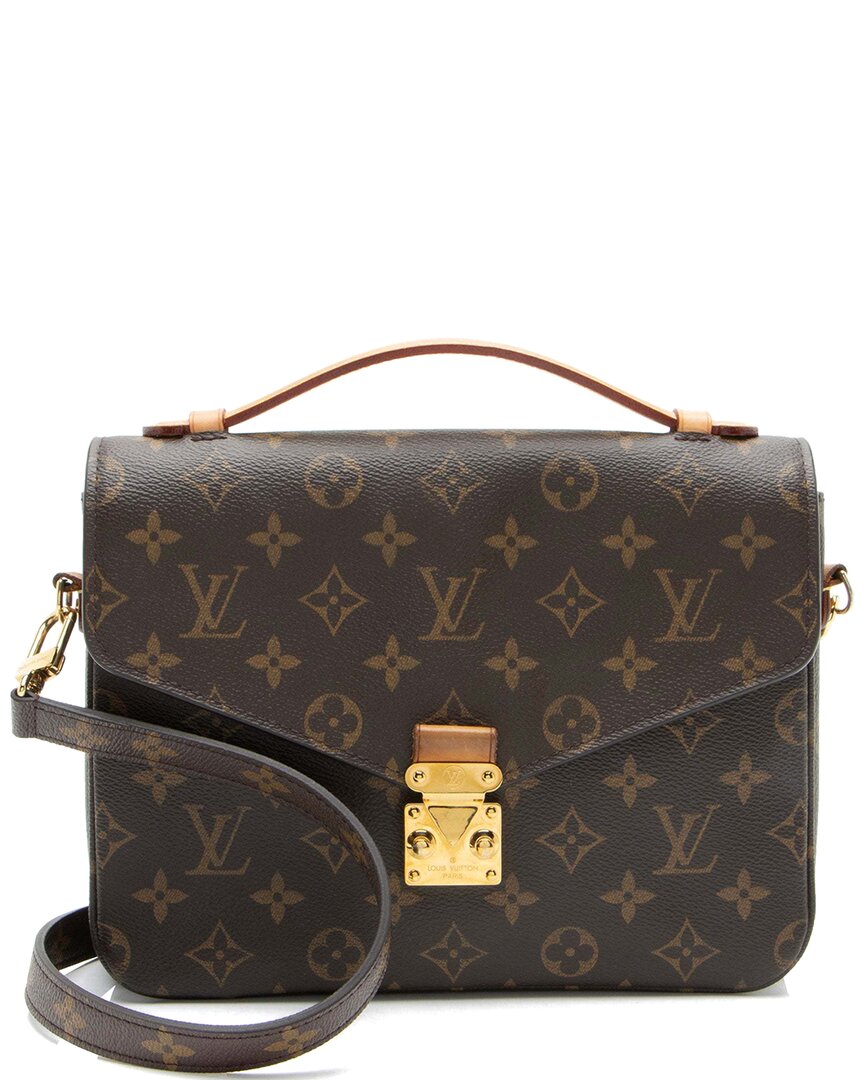 Pre-owned Louis Vuitton Brown Monogram Canvas Pochette Metis (authentic Pre-loved)