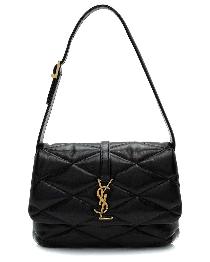 Saint Laurent Black Lambskin Monogram Le 57 Hobo (authentic Pre-loved)